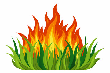 grass like flames vector silhouette