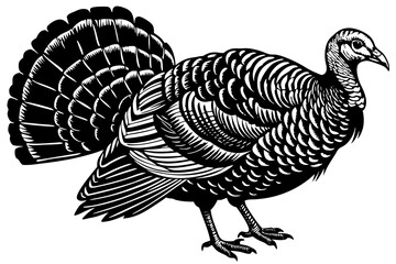 wild turkey vector illustration