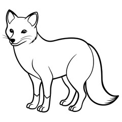Arctic Fox Silhouette: Striking Black Design on White Background