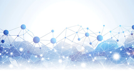 Futuristic Network Connections in Abstract Blue
