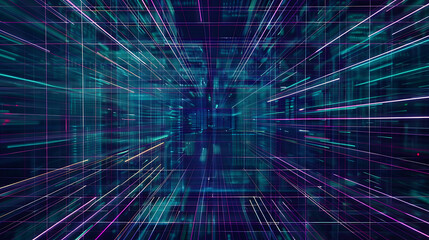 Obraz premium Digital Matrix Network in Motion