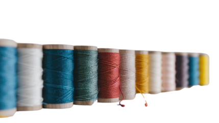 Sewing thread on a transparent background