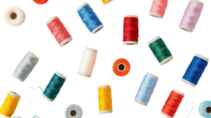 Sewing thread on a transparent background