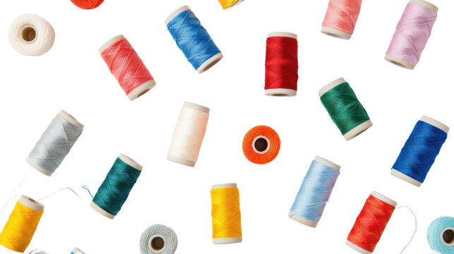 Sewing thread on a transparent background