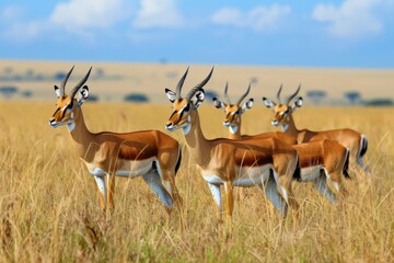 Fototapeta premium herd of antelope on a savannah