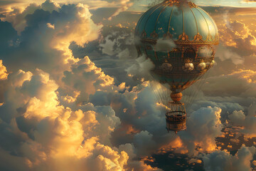 Obraz premium The Hot Air Balloon Adventure on the sky.