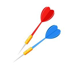 Colored darts isolated on a white background.	
