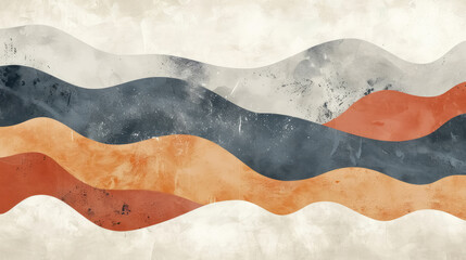 Obraz premium Abstract Wavy Pattern in Muted Earth Tones for Creative Background Design