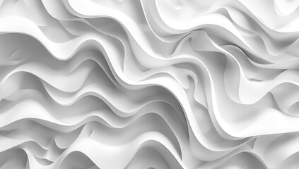 Fototapeta premium 3D Render Abstract White Wave Pattern
