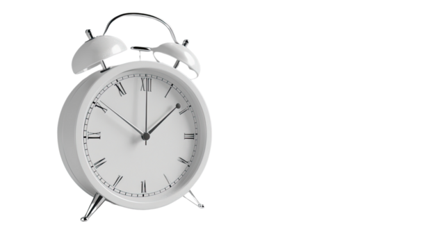 Alarm clock on a transparent background