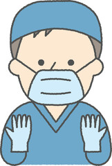 手術中の外科医の男性