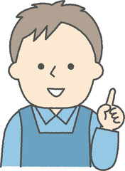 説明をする介護士男性