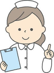 説明をする看護師女性