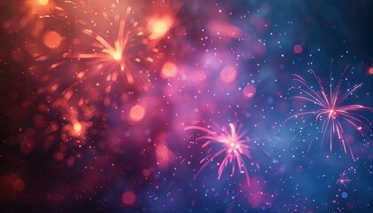 Fireworks lighting up the night sky, Fiesta de Santiago Apostol, vibrant and festive