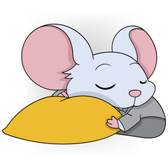 Lazy Sleeping Mouse Illustration
