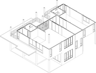 3D illustration of residential project