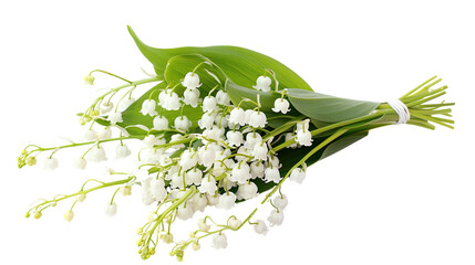 Obraz premium Lily of the valley flowers on a transparent background