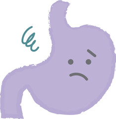 調子が悪い・弱った胃　手書き風キャラクター