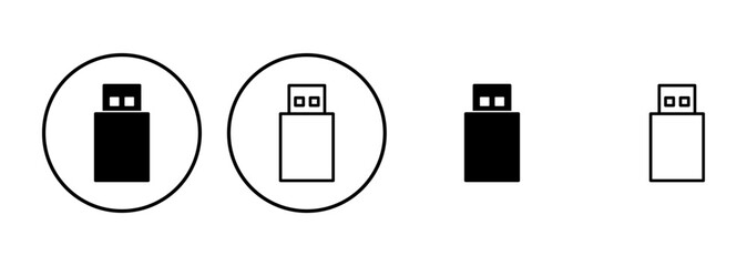 Usb icon set. Flash disk icon vector