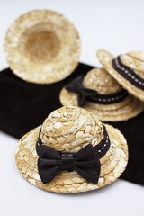 Miniature Black Pre-Tied Bows for Sewing and Dolls Craft Supplies