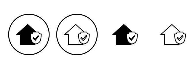 House insurance icon set. house protection icon.