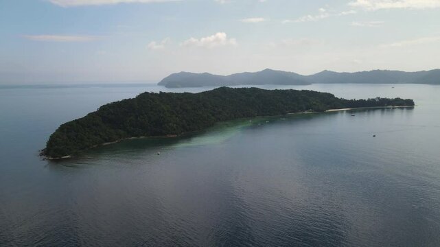 The aerial view of Tunku Abdul Rahman Marine Park in Malaysia