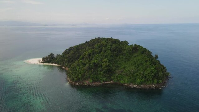 The aerial view of Tunku Abdul Rahman Marine Park in Malaysia
