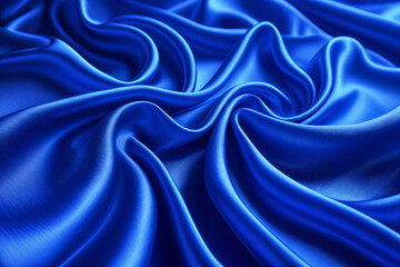 Fototapeta premium A close-up view of blue fabric with flowing, wavy patterns that resemble water or waves.