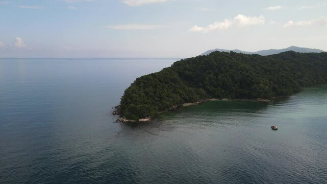 The aerial view of Tunku Abdul Rahman Marine Park in Malaysia