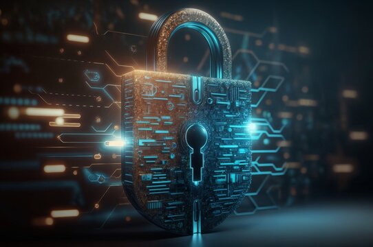 Cyber lock symbolizing digital security and protection