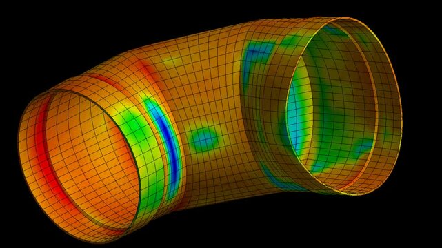 Mechanic simulation engineering - Stress and breakpoint analysis of elbow under force and moment conditions