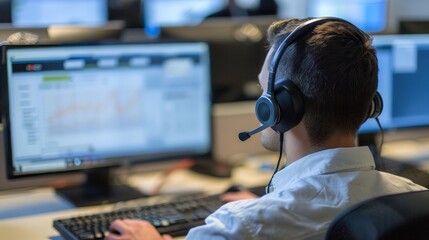 CRM Telemarketing Support: Computer, Headset, Desktop, Call Center, Customer Service