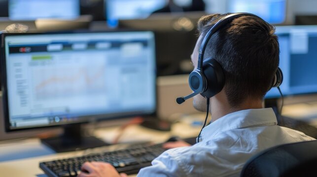 CRM Telemarketing Support: Computer, Headset, Desktop, Call Center, Customer Service