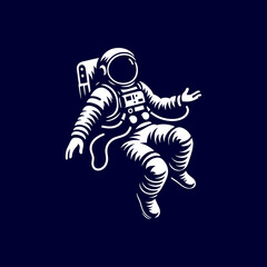 illustration silhouette of astronaut