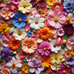 Fototapeta premium a collection of petals from various kinds of colorful flowers