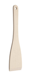 One wooden spatula isolated on white. Kitchen utensil