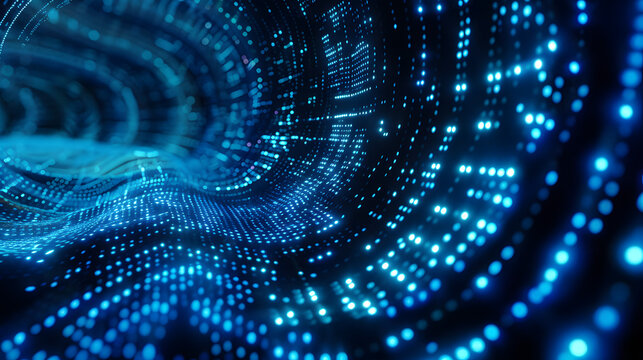 Dark blue digital background technology technological operations neural network AI big data transmission encryption archives audio visual science cyber connection technology computer coding virus wave