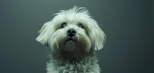 A Coton de Tulear with a cotton-like coat