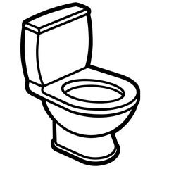 flush toilet line art, generative AI