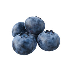 Obraz premium Clipping Path of Fresh Organic Blueberry Isolated on transparent background with High Depth of Field.