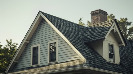 Obraz premium Concrete tile roof house style, property real estate agent background. House residence building.