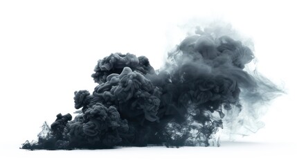 Black smoke on white background