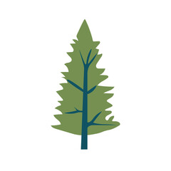 Cute spruce tree vector art, simple green pine tree vector illustration in cartoon style
