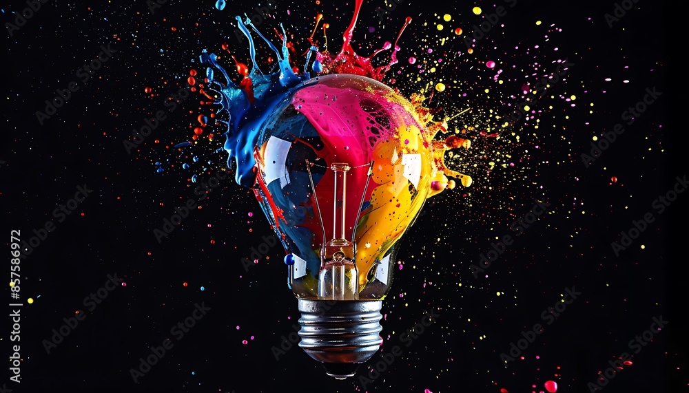 Aufkleber lightbulb explosion of color