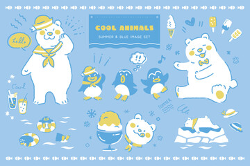 しろくまとペンギンのひんやりアイテムセット © くろわさんど