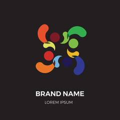 Group logo, cooperation logo, person logo, business logo, or friendship logo.