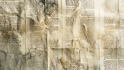 Aged and Worn Newspaper Texture