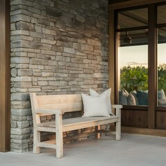 wooden chair in the garden