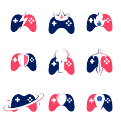 Set Game Controller Logo Vector Design Element Collection.