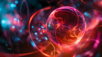 5. Develop an intriguing abstract sphere background incorporating a plexus effect, highlighting a finely detailed 3D surface to create a captivating visual experience.